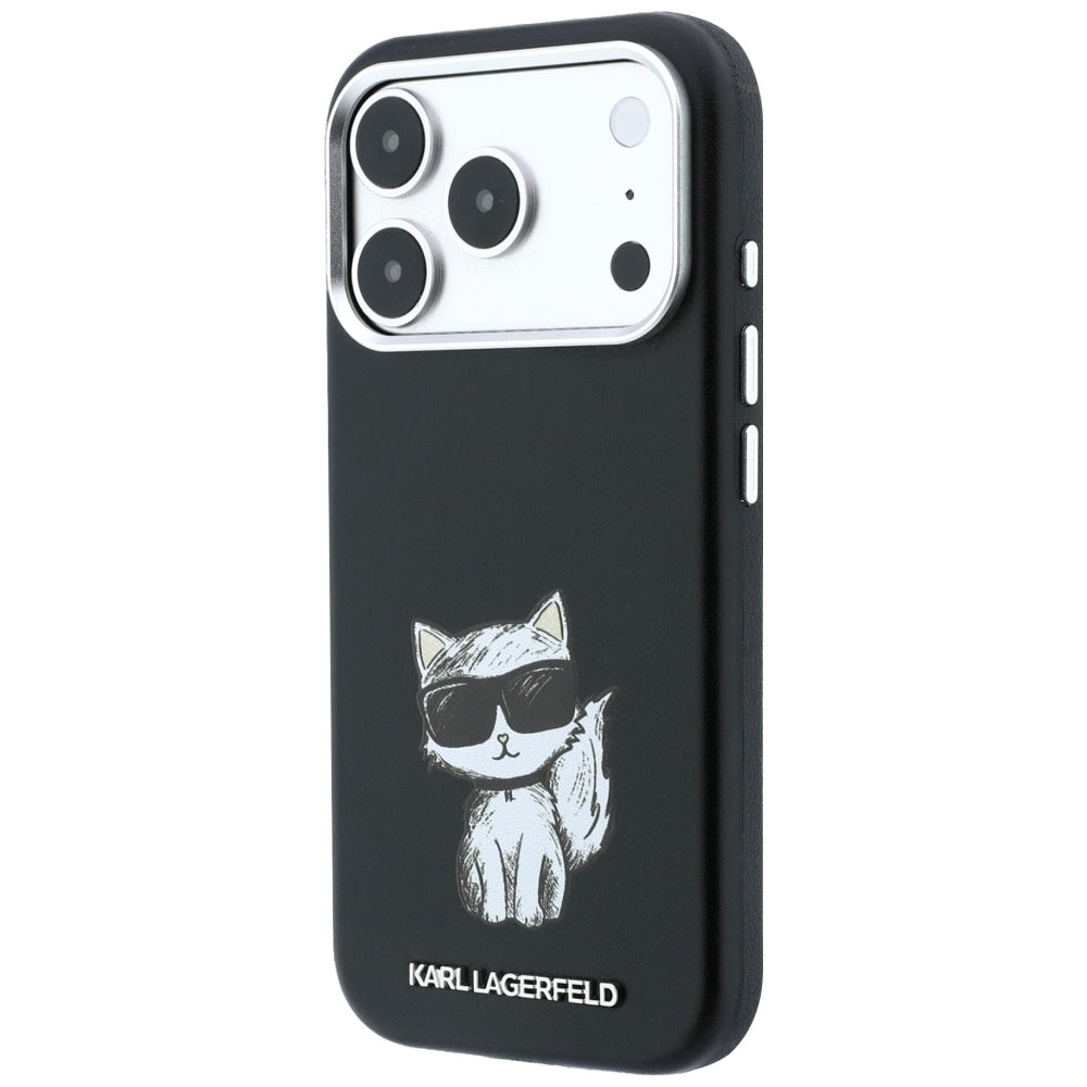 Husa MagSafe pentru Apple iPhone 18 Pro / 17 Pro, Karl Lagerfeld, Choupette Sketch, Neagra