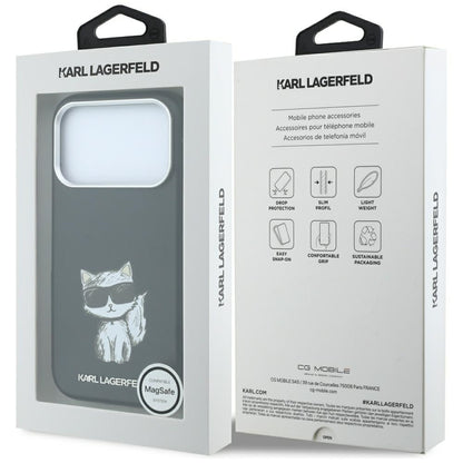 Husa MagSafe pentru Apple iPhone 18 Pro / 17 Pro, Karl Lagerfeld, Choupette Sketch, Neagra