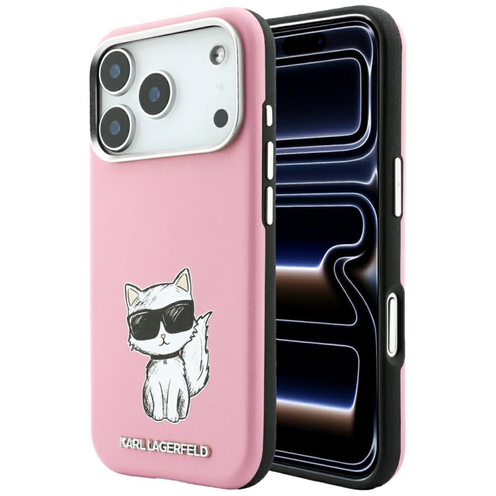 Husa MagSafe pentru Apple iPhone 18 Pro / 17 Pro, Karl Lagerfeld, Choupette Sketch, Roz