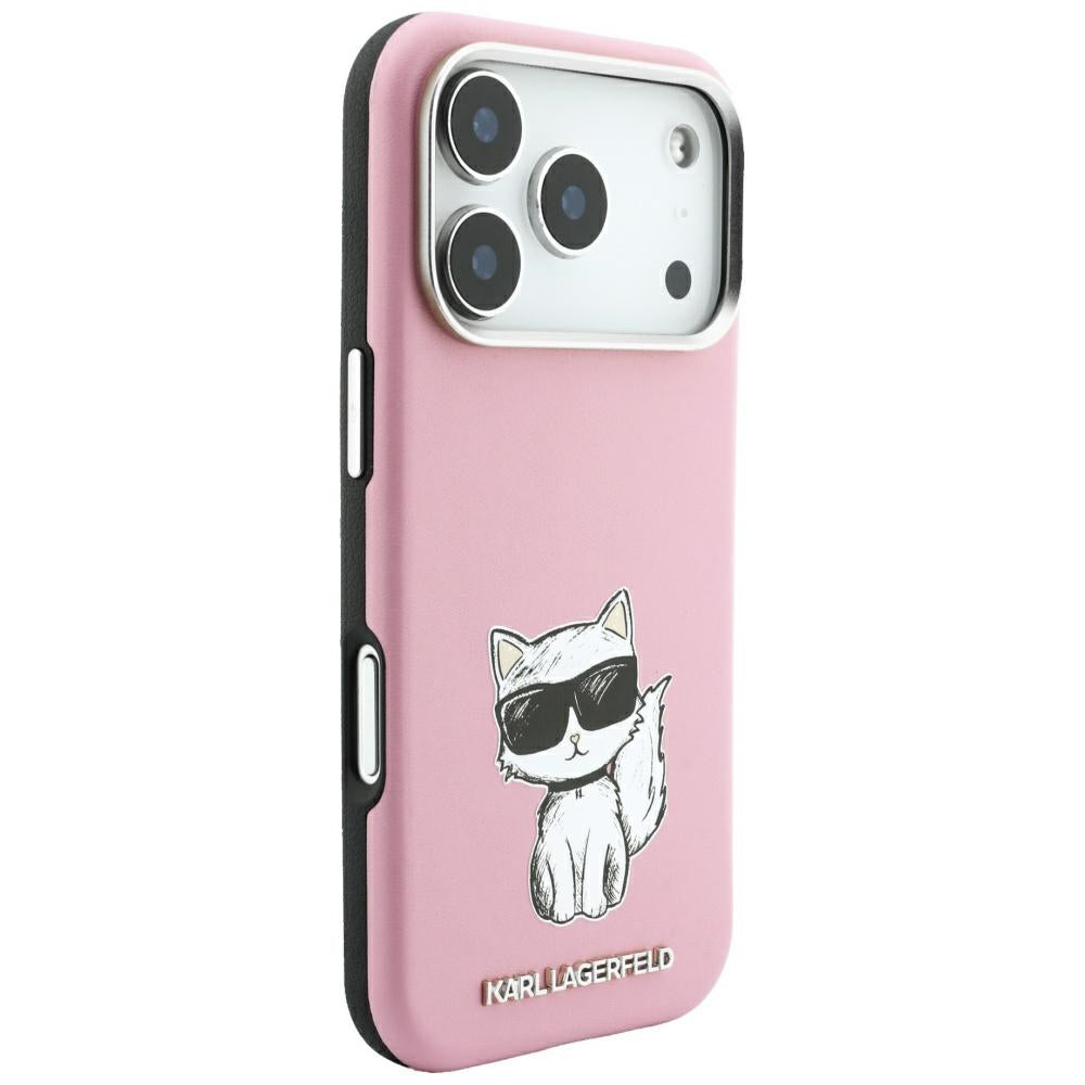Husa MagSafe pentru Apple iPhone 18 Pro / 17 Pro, Karl Lagerfeld, Choupette Sketch, Roz