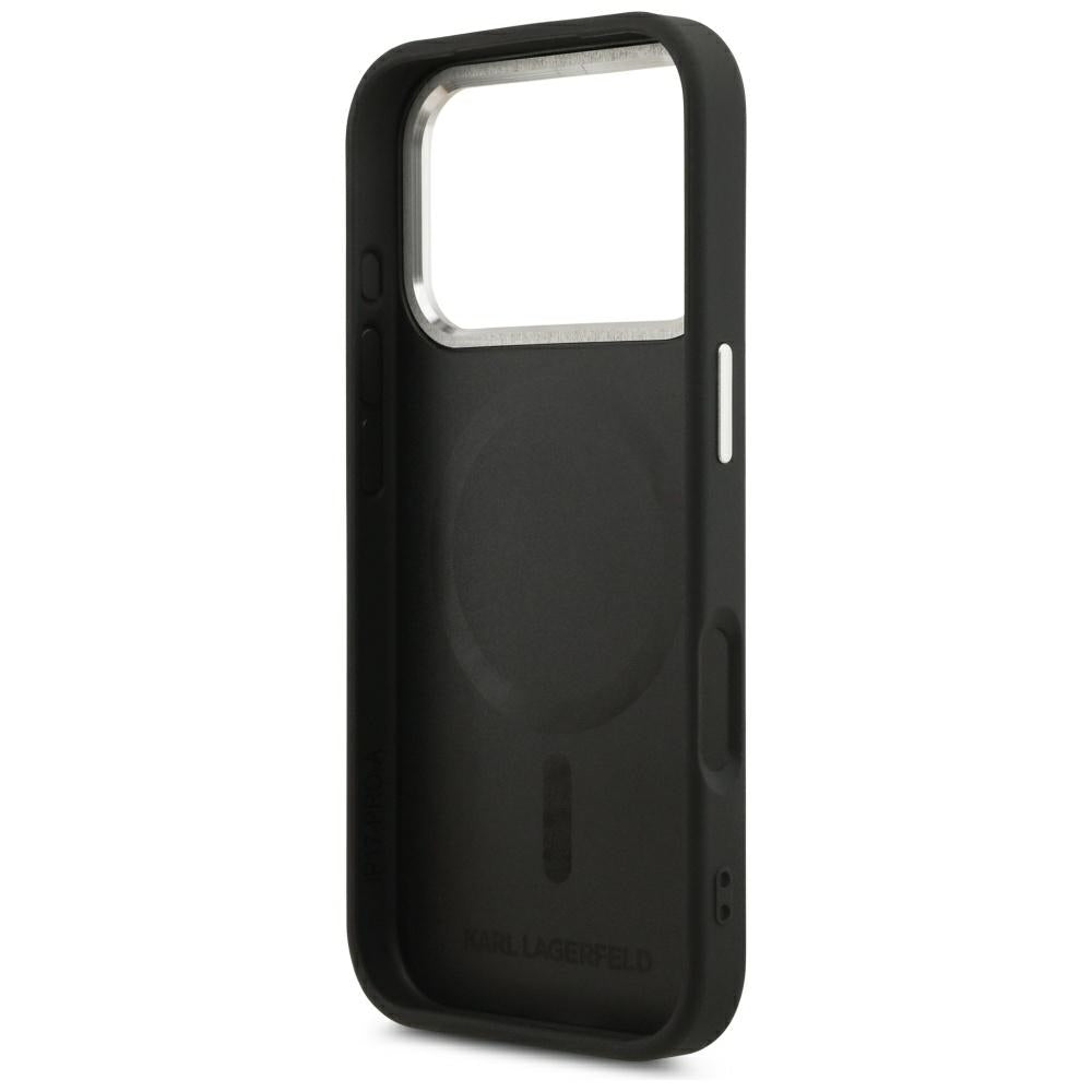 Husa MagSafe pentru Apple iPhone 18 Pro / 17 Pro, Karl Lagerfeld, EMB. Ring with Karl RSG Logo, Neagra