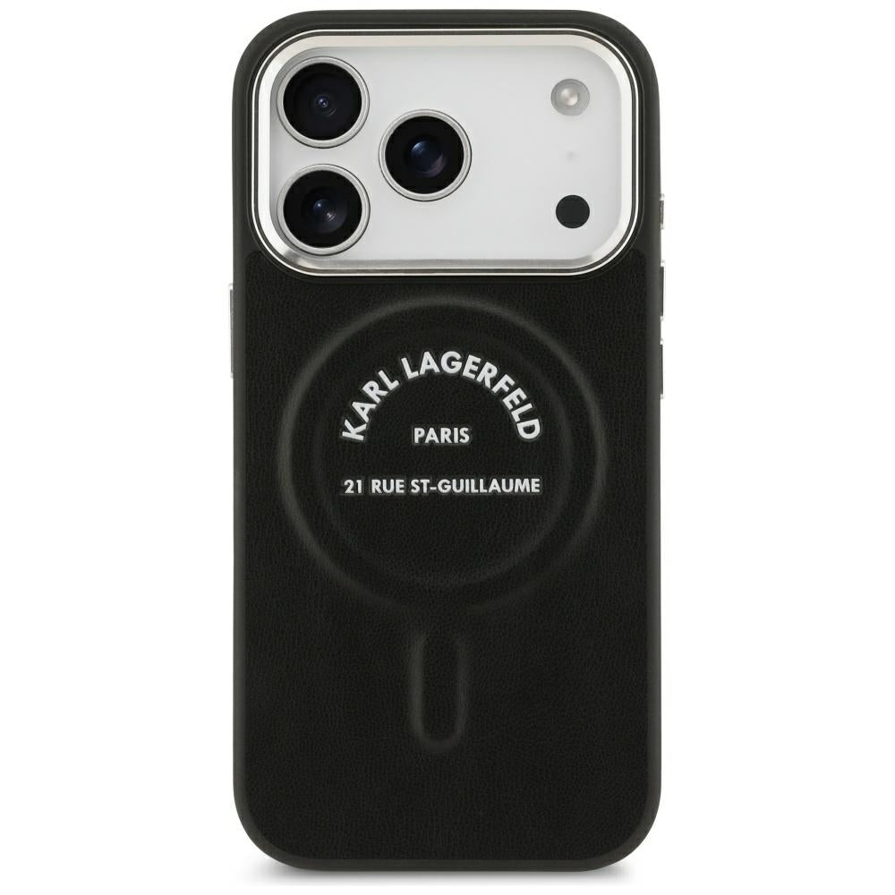 Husa MagSafe pentru Apple iPhone 18 Pro / 17 Pro, Karl Lagerfeld, EMB. Ring with Karl RSG Logo, Neagra