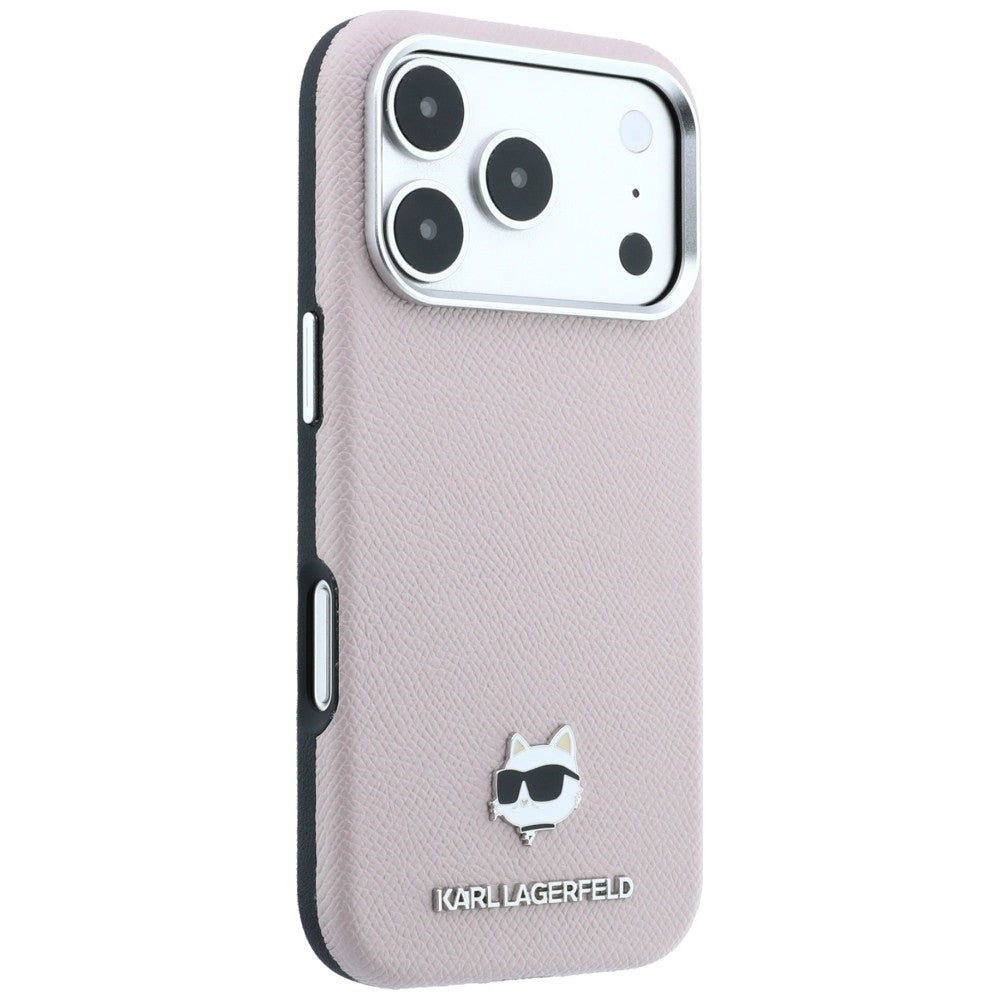 Husa MagSafe pentru Apple iPhone 18 Pro / 17 Pro, Karl Lagerfeld, Grained Choupette Head, Roz