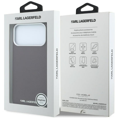 Husa MagSafe pentru Apple iPhone 18 Pro / 17 Pro, Karl Lagerfeld, Grained Elongated Logo, Visinie