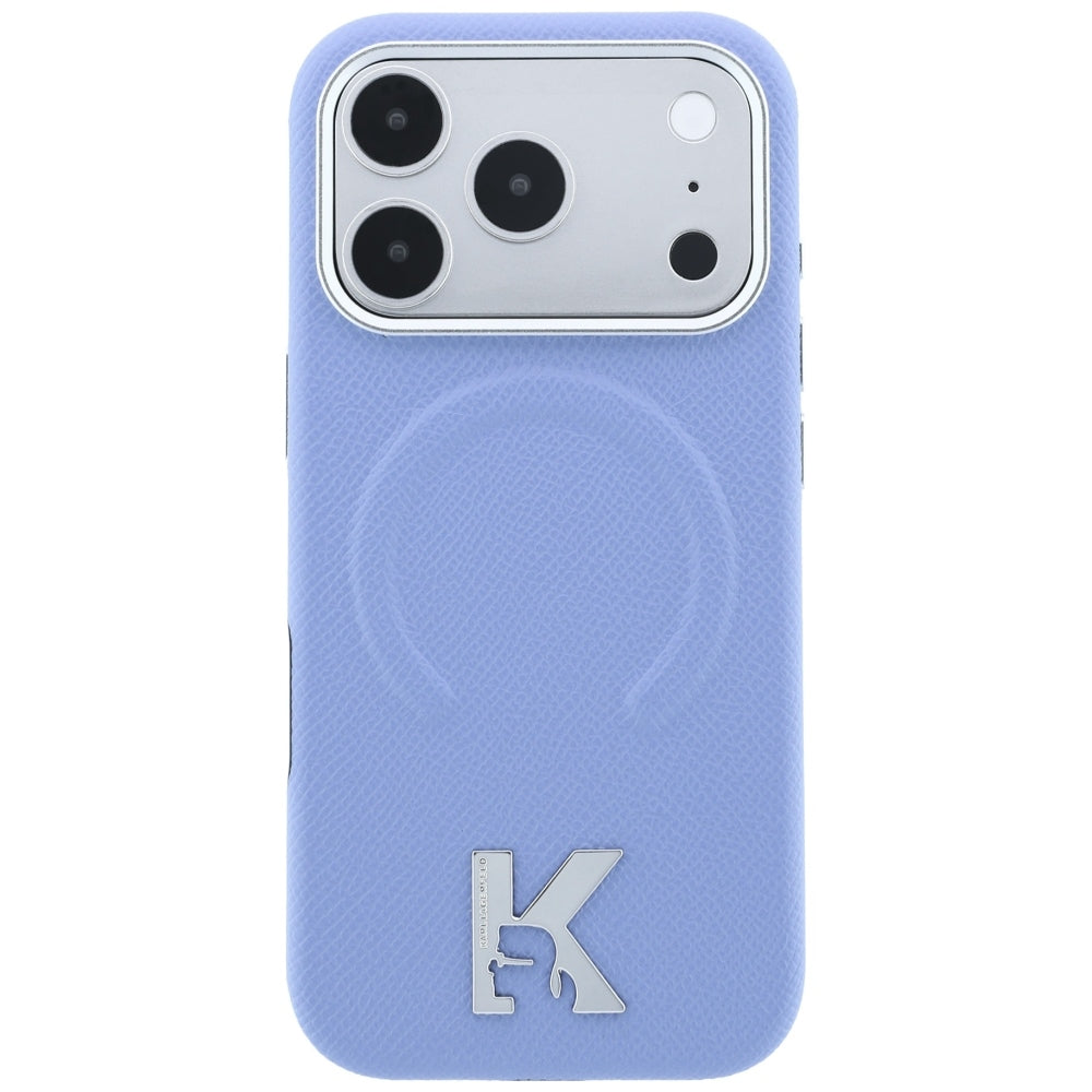 Husa MagSafe pentru Apple iPhone 18 Pro / 17 Pro, Karl Lagerfeld, Grained Embossed Ring , Bleu