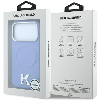 Husa MagSafe pentru Apple iPhone 18 Pro / 17 Pro, Karl Lagerfeld, Grained Embossed Ring , Bleu