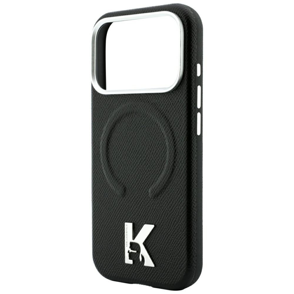 Husa MagSafe pentru Apple iPhone 18 Pro / 17 Pro, Karl Lagerfeld, Grained Embossed Ring , Neagra