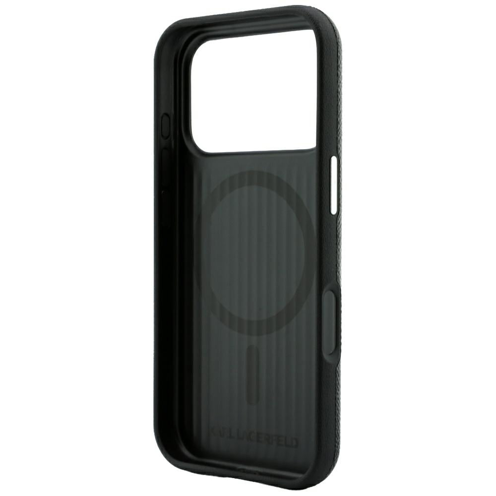 Husa MagSafe pentru Apple iPhone 18 Pro / 17 Pro, Karl Lagerfeld, Grained Embossed Ring , Neagra