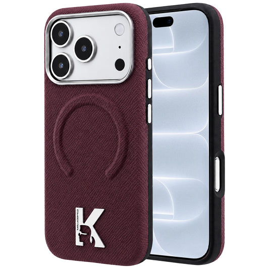 Husa MagSafe pentru Apple iPhone 18 Pro / 17 Pro, Karl Lagerfeld, Grained Embossed Ring , Visinie