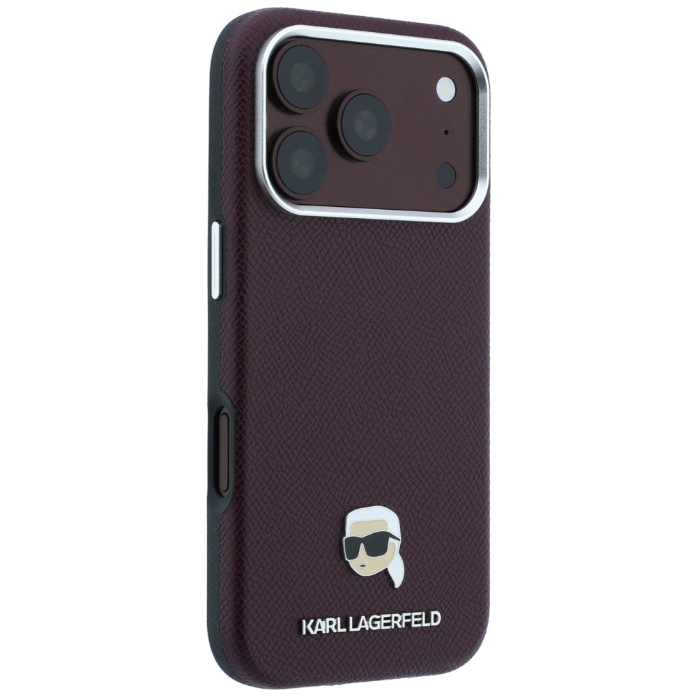 Husa MagSafe pentru Apple iPhone 18 Pro / 17 Pro, Karl Lagerfeld, Grained Karl Head's Metal, Visinie