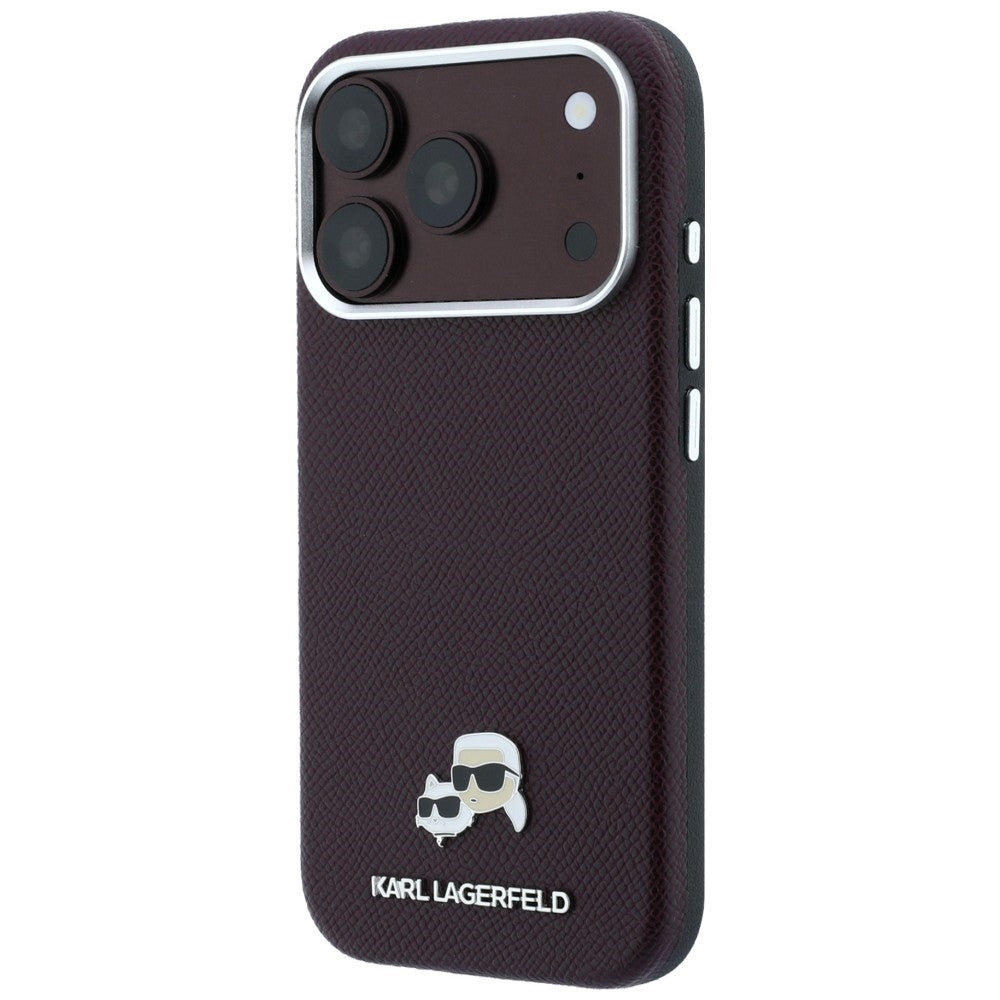 Husa MagSafe pentru Apple iPhone 18 Pro / 17 Pro, Karl Lagerfeld, Grained KC Heads, Visinie