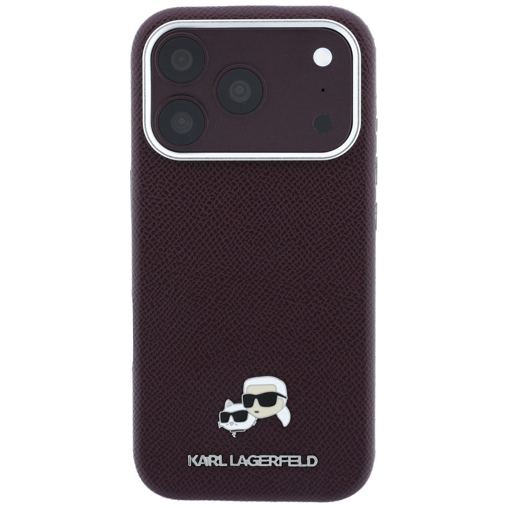 Husa MagSafe pentru Apple iPhone 18 Pro / 17 Pro, Karl Lagerfeld, Grained KC Heads, Visinie