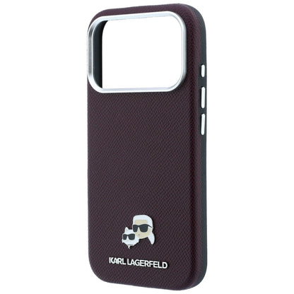 Husa MagSafe pentru Apple iPhone 18 Pro / 17 Pro, Karl Lagerfeld, Grained KC Heads, Visinie