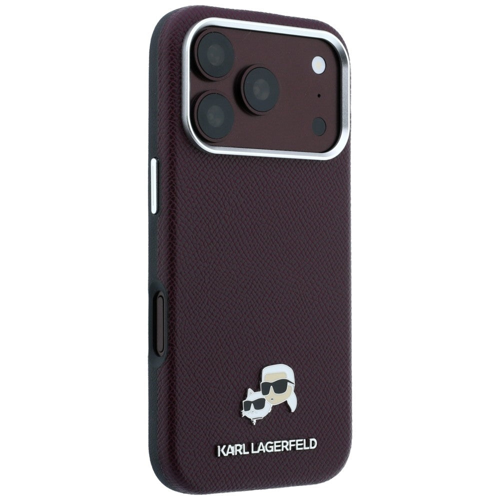 Husa MagSafe pentru Apple iPhone 18 Pro / 17 Pro, Karl Lagerfeld, Grained KC Heads, Visinie