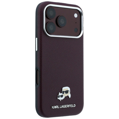Husa MagSafe pentru Apple iPhone 18 Pro / 17 Pro, Karl Lagerfeld, Grained KC Heads, Visinie