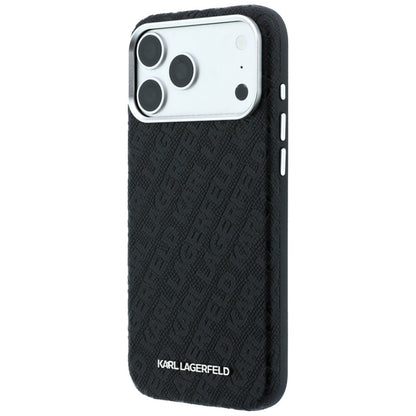 Husa MagSafe pentru Apple iPhone 18 Pro / 17 Pro, Karl Lagerfeld, Grained Metal Logo, Neagra
