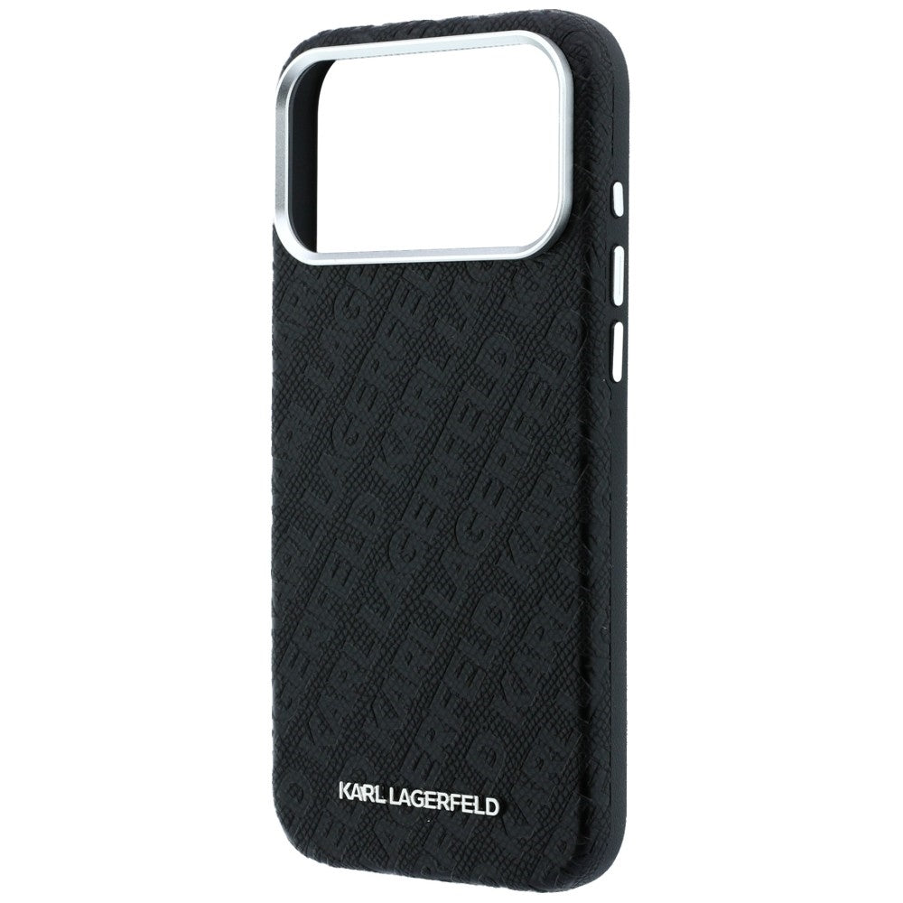 Husa MagSafe pentru Apple iPhone 18 Pro / 17 Pro, Karl Lagerfeld, Grained Metal Logo, Neagra