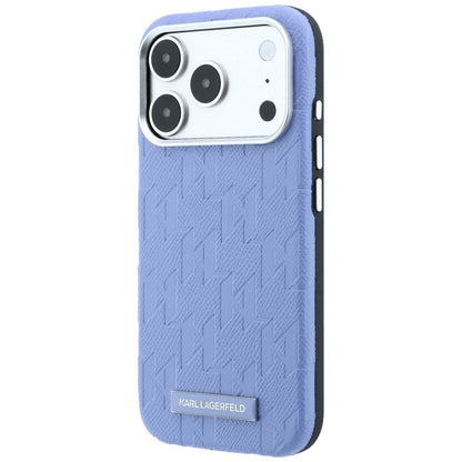 Husa MagSafe pentru Apple iPhone 18 Pro / 17 Pro, Karl Lagerfeld, Grained Mono Resin Logo, Bleu