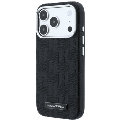 Husa MagSafe pentru Apple iPhone 18 Pro / 17 Pro, Karl Lagerfeld, Grained Mono Resin Logo, Neagra