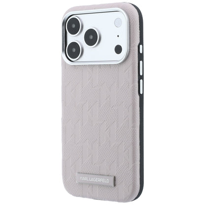 Husa MagSafe pentru Apple iPhone 18 Pro / 17 Pro, Karl Lagerfeld, Grained Mono Resin Logo, Roz