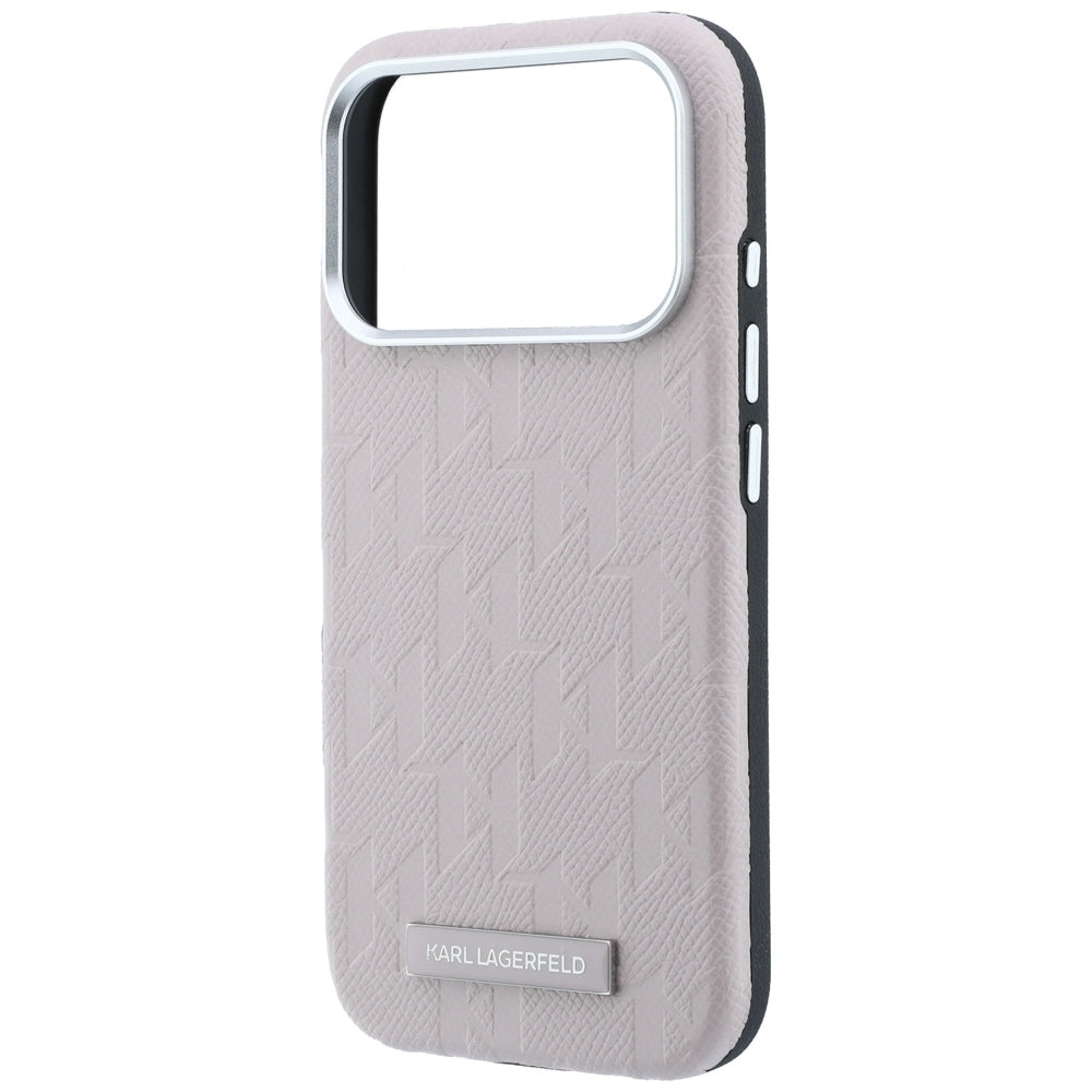 Husa MagSafe pentru Apple iPhone 18 Pro / 17 Pro, Karl Lagerfeld, Grained Mono Resin Logo, Roz