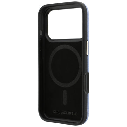 Husa MagSafe pentru Apple iPhone 18 Pro / 17 Pro, Karl Lagerfeld, Grained Resin Sign Logo, Bleu