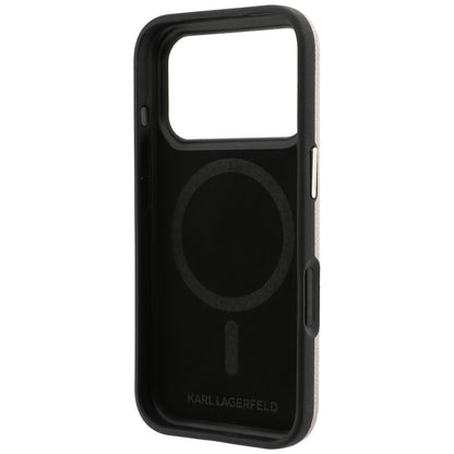 Husa MagSafe pentru Apple iPhone 18 Pro / 17 Pro, Karl Lagerfeld, Grained Resin Sign Logo, Roz