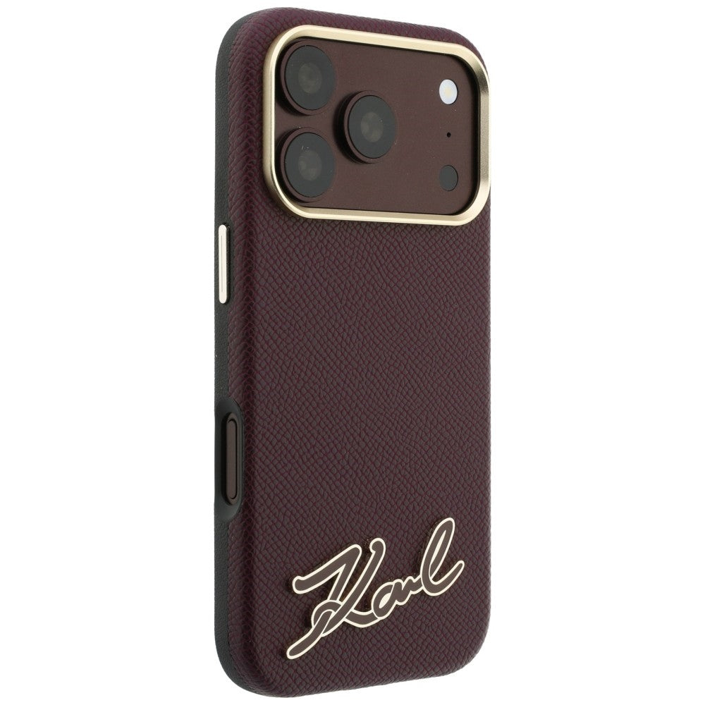 Husa MagSafe pentru Apple iPhone 18 Pro / 17 Pro, Karl Lagerfeld, Grained Resin Sign Logo, Visinie