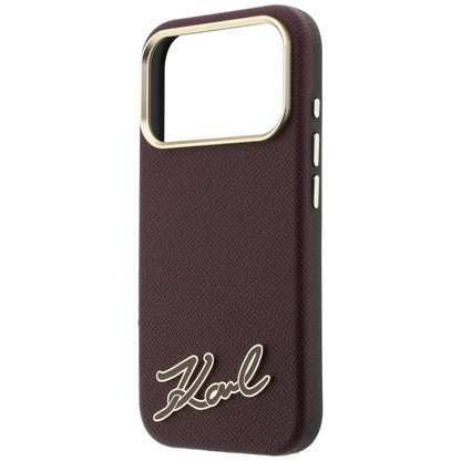 Husa MagSafe pentru Apple iPhone 18 Pro / 17 Pro, Karl Lagerfeld, Grained Resin Sign Logo, Visinie