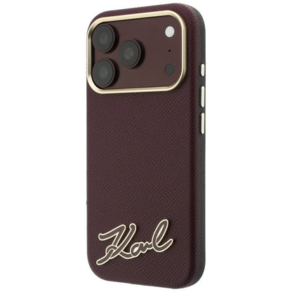 Husa MagSafe pentru Apple iPhone 18 Pro / 17 Pro, Karl Lagerfeld, Grained Resin Sign Logo, Visinie