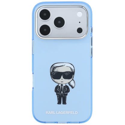 Husa MagSafe pentru Apple iPhone 18 Pro / 17 Pro, Karl Lagerfeld, HC IML Ikonik Sketch Print, Albastra