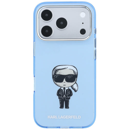 Husa MagSafe pentru Apple iPhone 18 Pro / 17 Pro, Karl Lagerfeld, HC IML Ikonik Sketch Print, Albastra