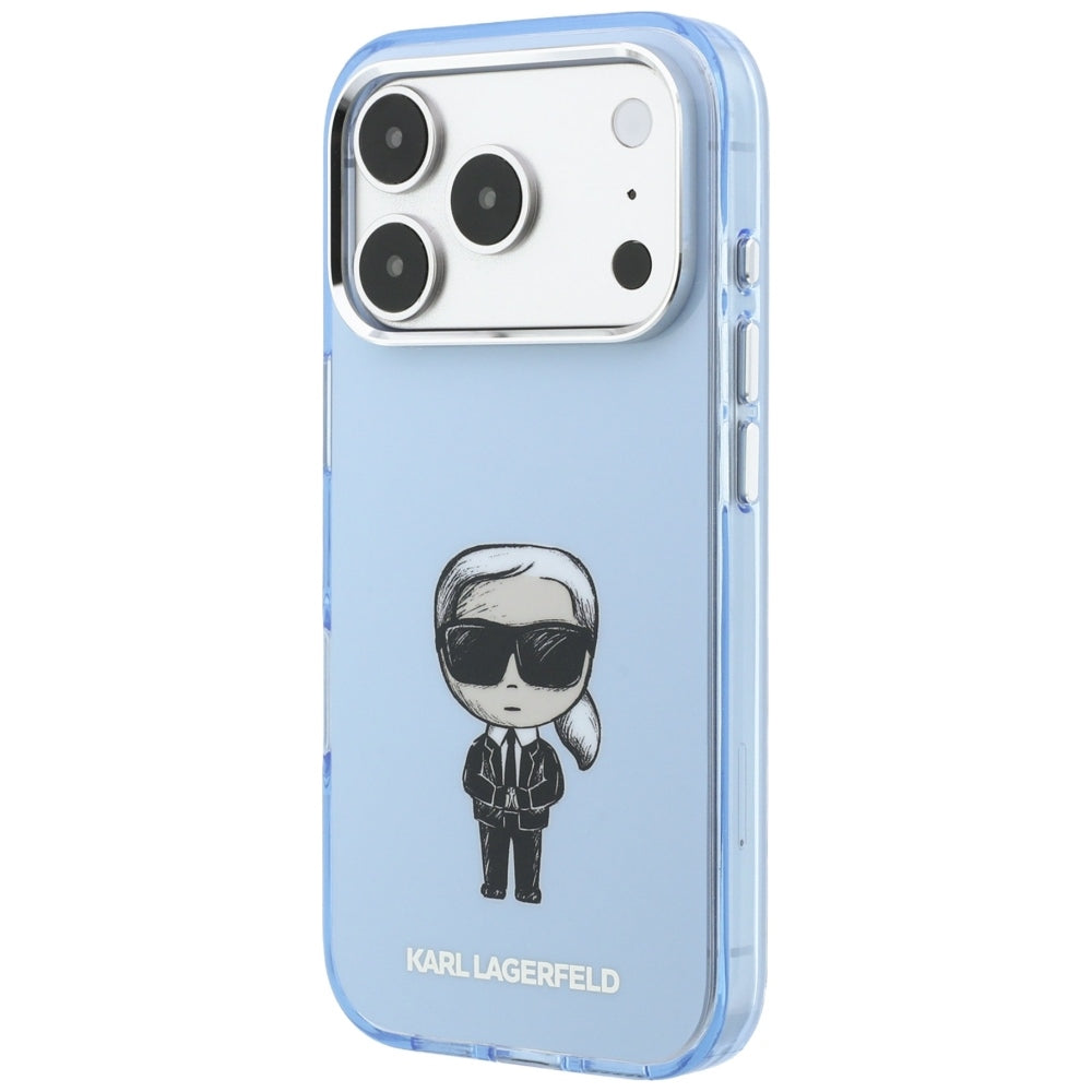 Husa MagSafe pentru Apple iPhone 18 Pro / 17 Pro, Karl Lagerfeld, HC IML Ikonik Sketch Print, Albastra