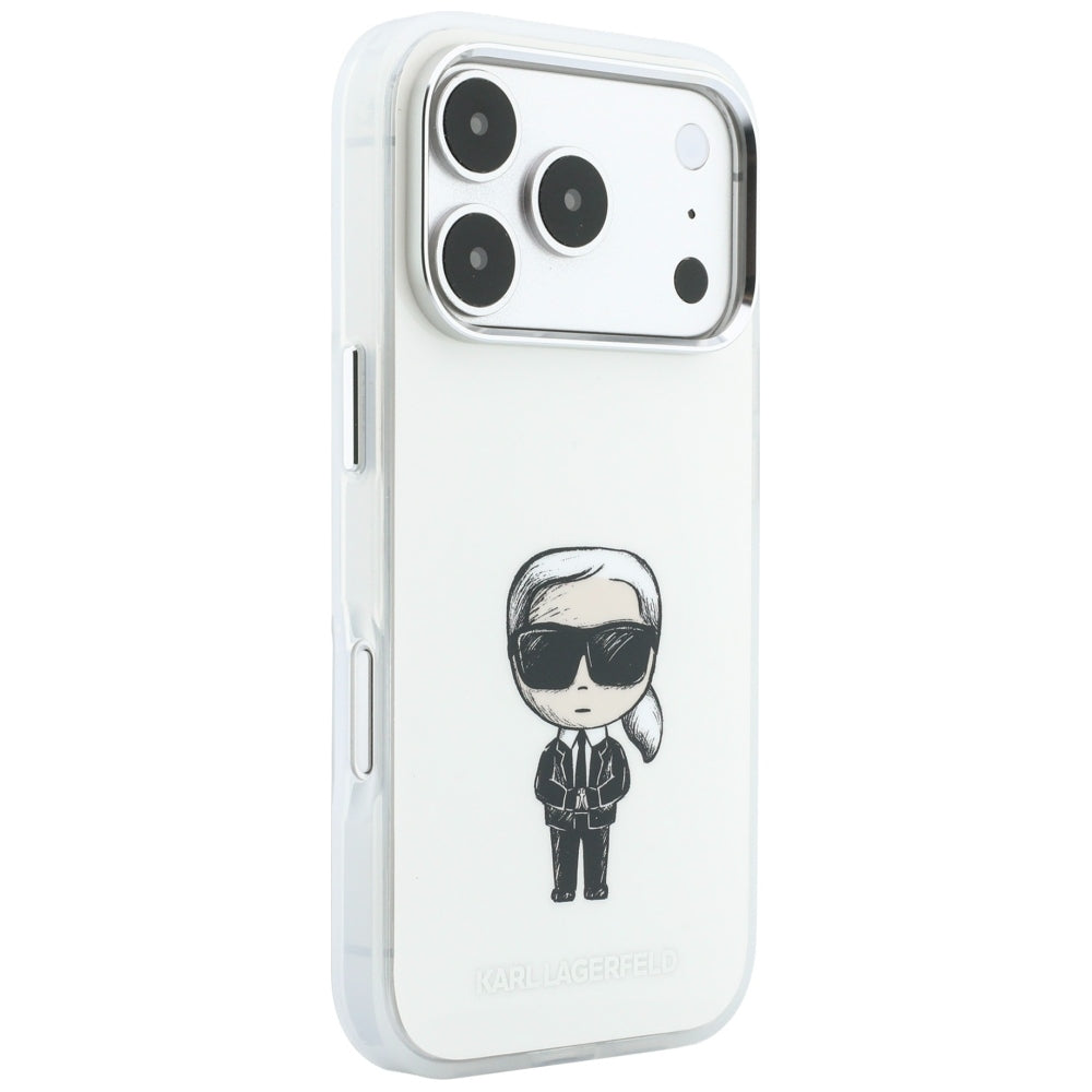 Husa MagSafe pentru Apple iPhone 18 Pro / 17 Pro, Karl Lagerfeld, HC IML Ikonik Sketch Print, Bej