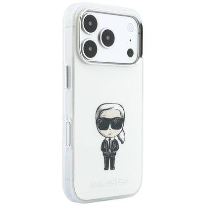 Husa MagSafe pentru Apple iPhone 18 Pro / 17 Pro, Karl Lagerfeld, HC IML Ikonik Sketch Print, Bej