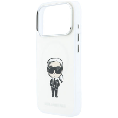 Husa MagSafe pentru Apple iPhone 18 Pro / 17 Pro, Karl Lagerfeld, HC IML Ikonik Sketch Print, Bej
