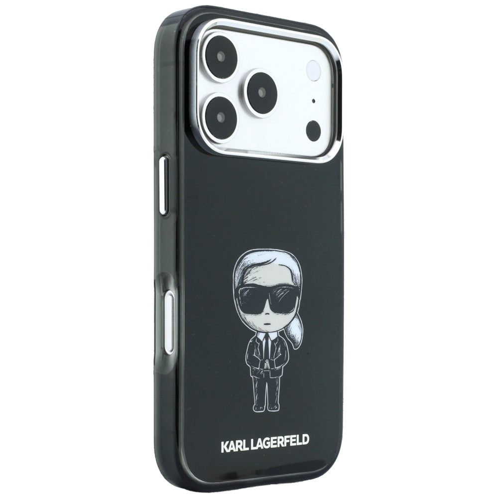 Husa MagSafe pentru Apple iPhone 18 Pro / 17 Pro, Karl Lagerfeld, HC IML Ikonik Sketch Print, Neagra