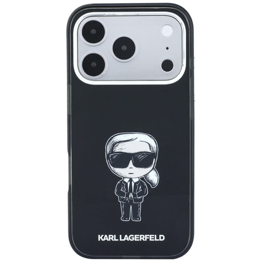 Husa MagSafe pentru Apple iPhone 18 Pro / 17 Pro, Karl Lagerfeld, HC IML Ikonik Sketch Print, Neagra