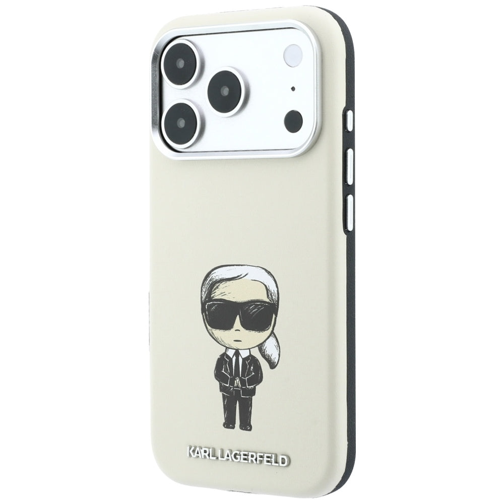 Husa MagSafe pentru Apple iPhone 18 Pro / 17 Pro, Karl Lagerfeld, Ikonik Sketch, Bej