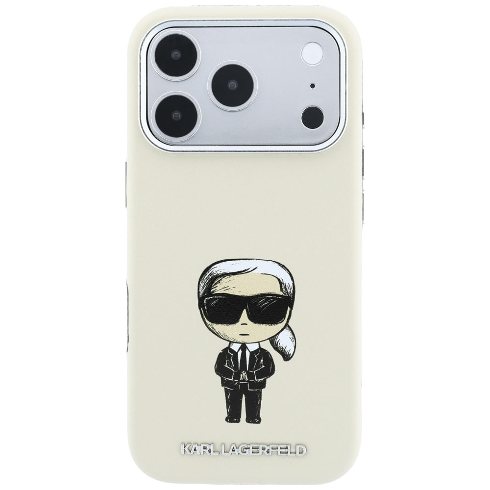 Husa MagSafe pentru Apple iPhone 18 Pro / 17 Pro, Karl Lagerfeld, Ikonik Sketch, Bej