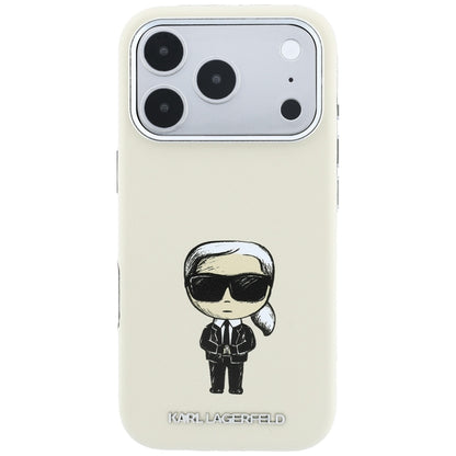 Husa MagSafe pentru Apple iPhone 18 Pro / 17 Pro, Karl Lagerfeld, Ikonik Sketch, Bej