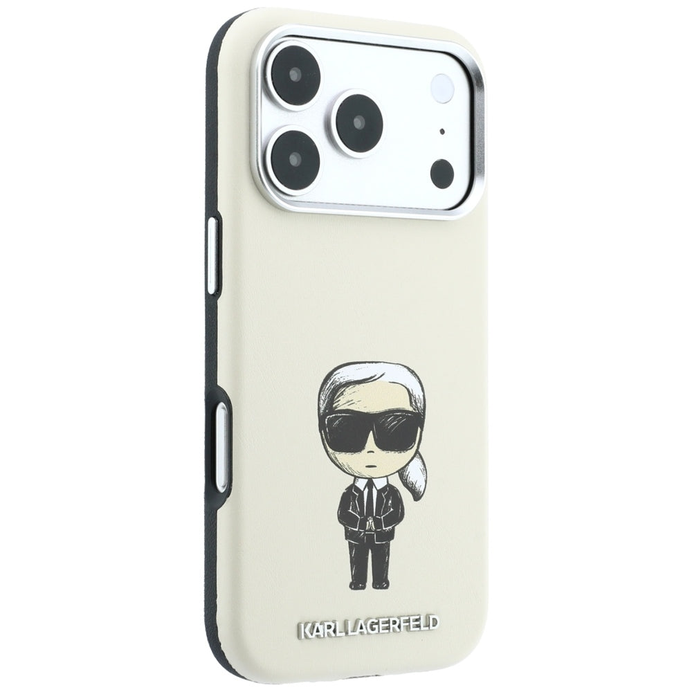 Husa MagSafe pentru Apple iPhone 18 Pro / 17 Pro, Karl Lagerfeld, Ikonik Sketch, Bej