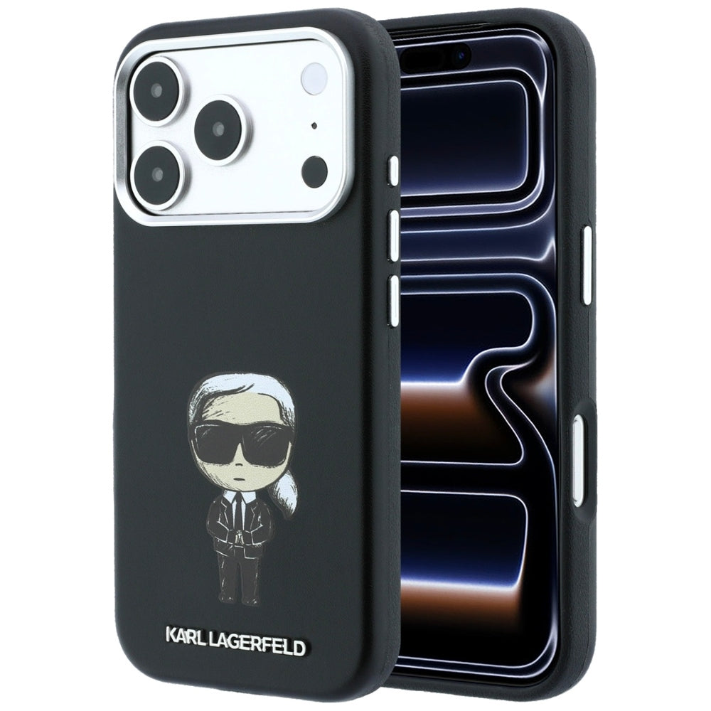 Husa MagSafe pentru Apple iPhone 18 Pro / 17 Pro, Karl Lagerfeld, Ikonik Sketch, Neagra
