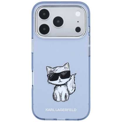 Husa MagSafe pentru Apple iPhone 18 Pro / 17 Pro, Karl Lagerfeld, IML Choupette Body Sketch Print, Albastra
