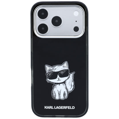 Husa MagSafe pentru Apple iPhone 18 Pro / 17 Pro, Karl Lagerfeld, IML Choupette Body Sketch Print, Neagra
