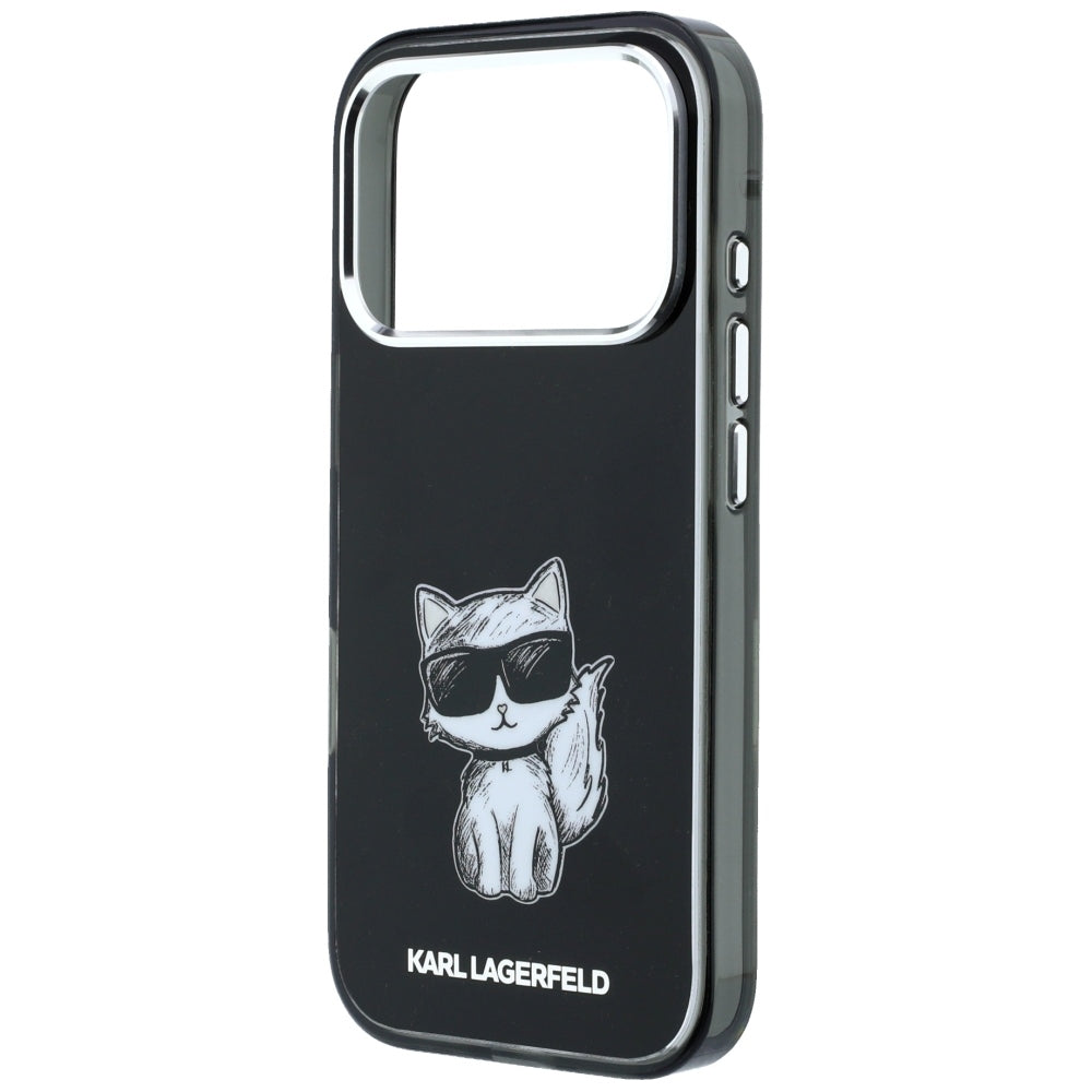 Husa MagSafe pentru Apple iPhone 18 Pro / 17 Pro, Karl Lagerfeld, IML Choupette Body Sketch Print, Neagra