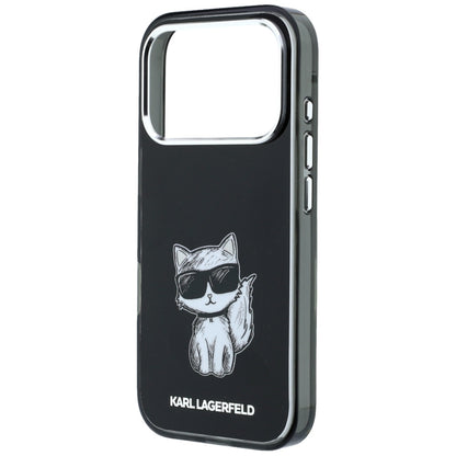 Husa MagSafe pentru Apple iPhone 18 Pro / 17 Pro, Karl Lagerfeld, IML Choupette Body Sketch Print, Neagra
