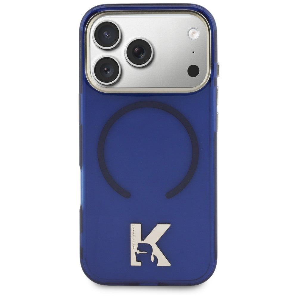 Husa MagSafe pentru Apple iPhone 18 Pro / 17 Pro, Karl Lagerfeld, IML Karl Head Logo, Albastra