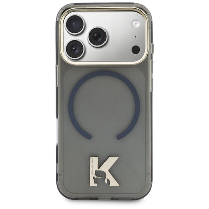 Husa MagSafe pentru Apple iPhone 18 Pro / 17 Pro, Karl Lagerfeld, IML Karl Head Logo, Neagra