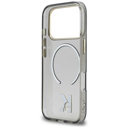Husa MagSafe pentru Apple iPhone 18 Pro / 17 Pro, Karl Lagerfeld, IML Karl Head Logo, Neagra